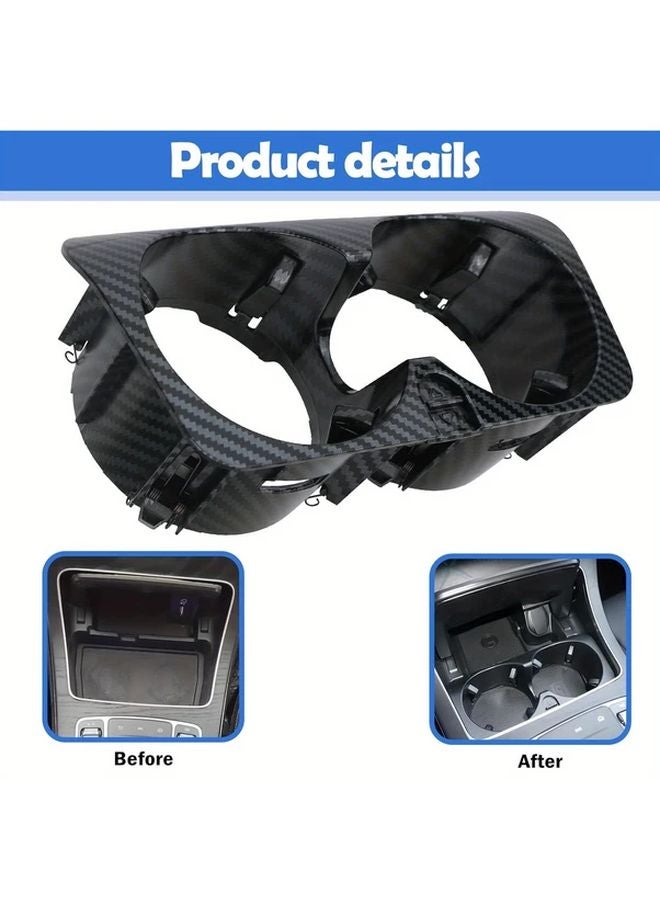 Carbon Fiber Center Console Cup Holder Insert for Mercedes Benz W205 W213 W253 W257 W447 C E GLC Class - Image 1